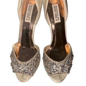 Badgley Mischka Crystal Peep Toe Heels